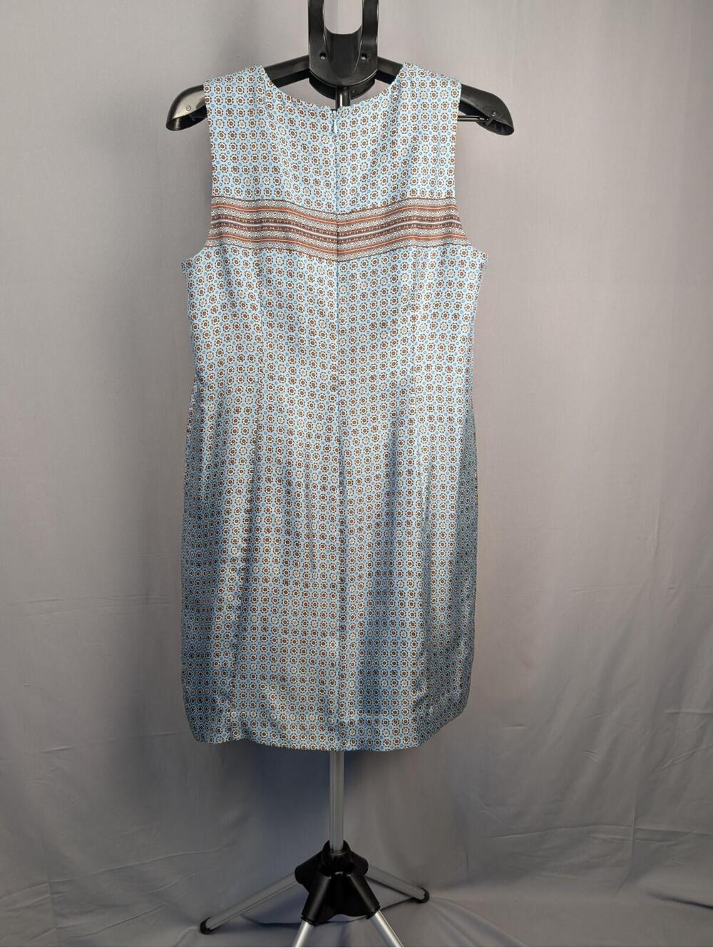 Quiet Luxury J. Crew 100% Silk Geometric Shift Dress Size 12 - Picture 2 of 9